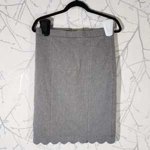 Banana Republic Gray Scalloped Hem Pencil Skirt